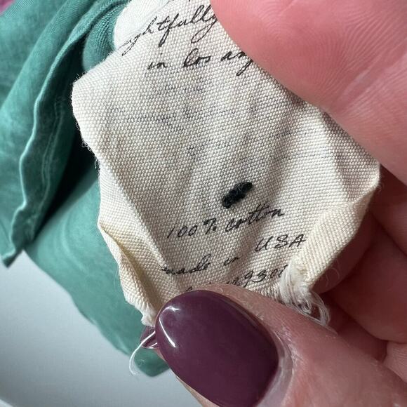 Raquel Allegra Tie Dye Cotton Henley T-Shirt Short Sleeve Sz 1 Small Boho Hippie - Picture 9 of 10